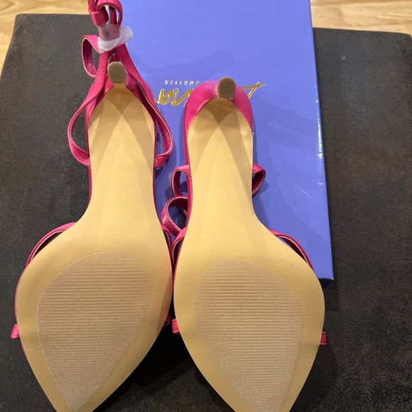 Hot Pink  Satin Shoes - Picture 5 of 6